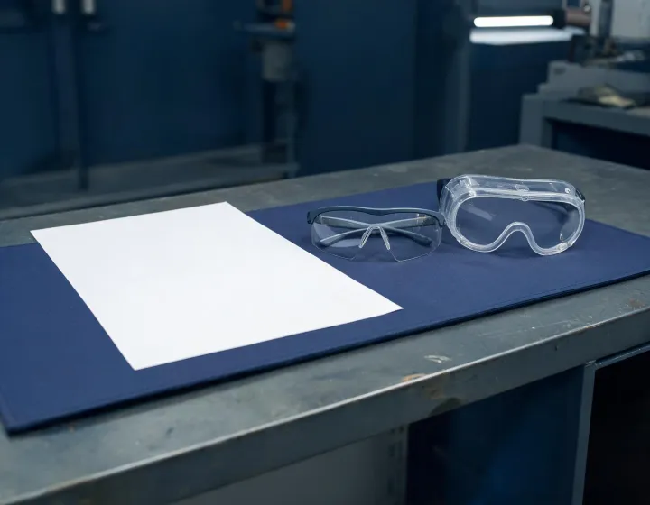 Protective glasses and goggles specification worksheet illustration